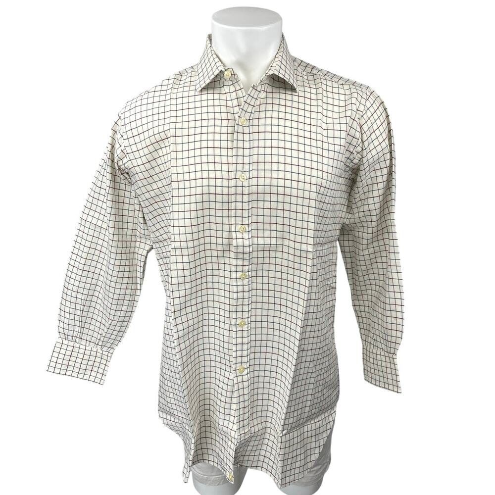 T.M. Lewin & Sons Mens Multicolor Wool Long Sleeve Button Down Dress Shirt Top S
